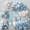 Dusty Blue Balloons Garland Arch Kit, Haze Blue Sand White Balloon Arch Kit, Pastel Blue Beige Balloon for Baby Shower Gender Reveal Party Decorations